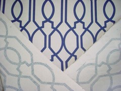 1-3/4Y Groundworks GWF-3008 Gazebo Navy Printed Linen Upholstery Fabric