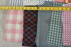 Lot, Striped & Gingham Cotton Pieces & Scraps, 3 Pound & 5 Oz, S123