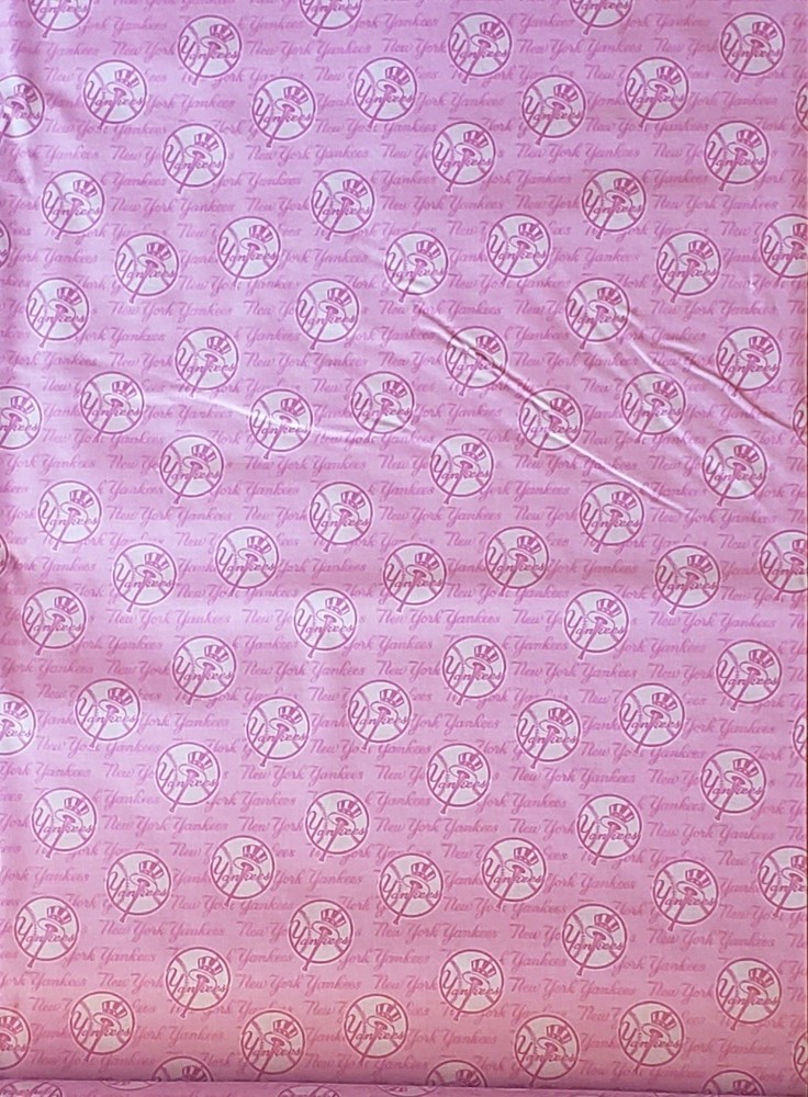PINK NY YANKEES Fabric Cotton Material Baseball 1/2 yard 18″ x 57″ NEW MLB
