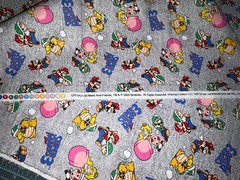 1.25 Yards Super Mario Bros 3 Cotton Quilting Fabric Nintendo Princess Peach