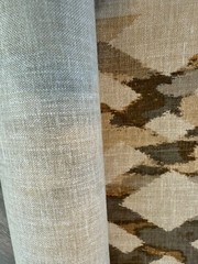Material Aztec design 62 x 53 Browns Beige Linen Blend 5 Ft x 53
