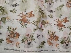 NEW Flannel Fabric Nature Baby Forest Animals Cotton BTY