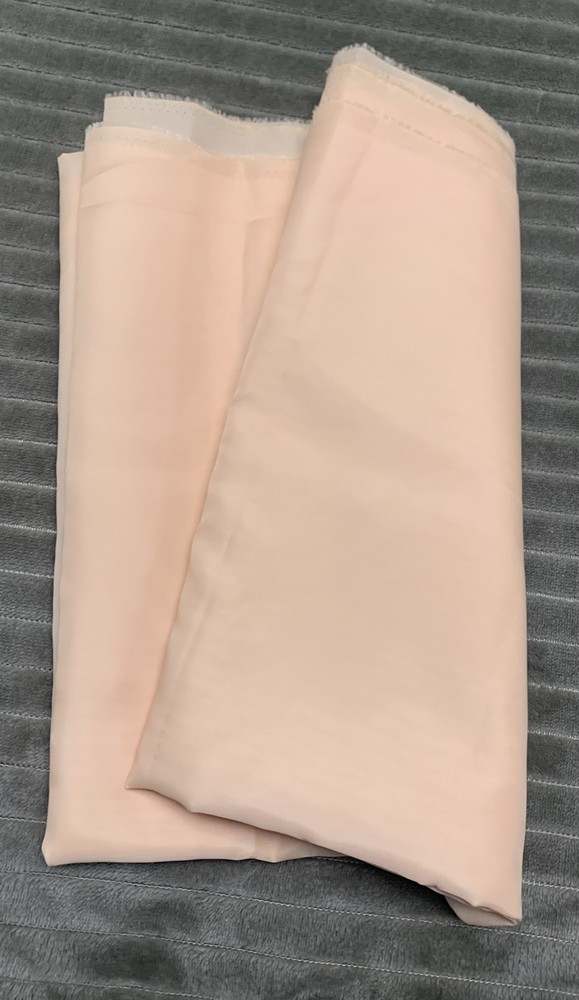 Vintage Pastel Peach Fabric 44” X 99” 2.75 Yards Polyester ? Satin Costume Silky