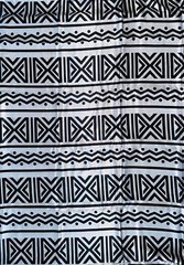 African Print, Satin Fabric- Black, White “Nima”, Yard or Wholesale
