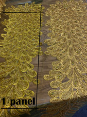 WHITE peacock sequin gem beaded mesh Gowns lingerie fabric SOLD BY PANEL