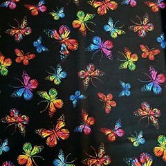 Butterfly Fabric 100% Cotton Butterflies Colorful Rainbow FQ HY BTY