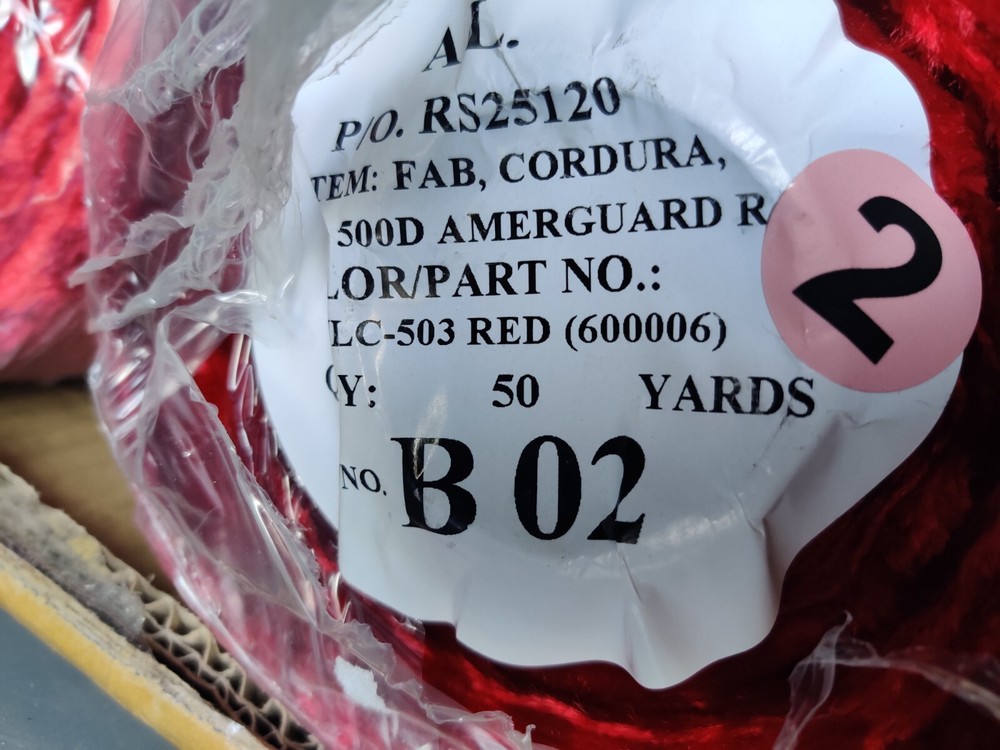 50 Yards RED 500d Nylon Cordura Urethane Coated Waterproof Fabric 60″ Wide