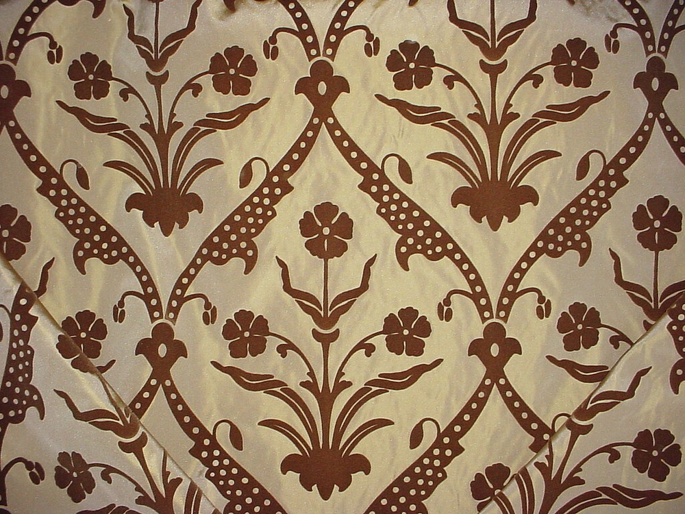 14-5/8Y Groundworks GWF-2442 Angelica Trellis Mocha Drapery Upholstery Fabric