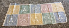 Vintage Marcus Brothers Pastel Bear Lace 10-8.5” Blocks Cotton Fabric Panel