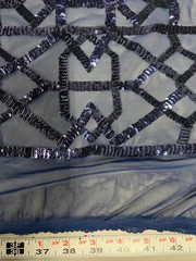 Meredith NAVY BLUE Trellis Pattern Sequins on Mesh Lace Fabric by the Yard – 10