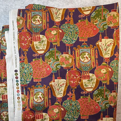 Artistic Expressions Oriental Gardens Lantern & Fish 100% Cotton Fabric 5 yards