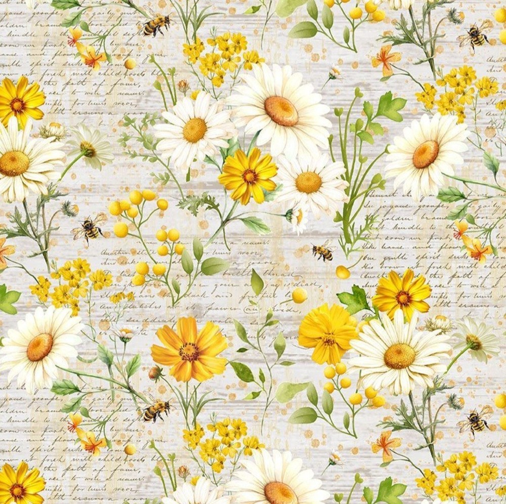 Timeless Treasures You Are My Sunshine Daisy Flowers Cotton Fabric by the Yard