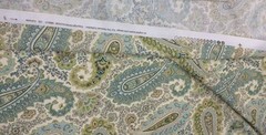 BALLARD DESIGNS DAYNA SPA BLUE PAISLEY FLORAL MULTIUSE FABRIC BY YARD 54″ WIDE