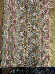 Remnant – Vintage paper thin Paisley design silk Fabric~ NOS – 32 X 45”
