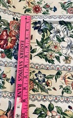 VTG Chintz Polished Cotton Multicolored Florals Ribbon w/ Lace Stripe 16″x21½”