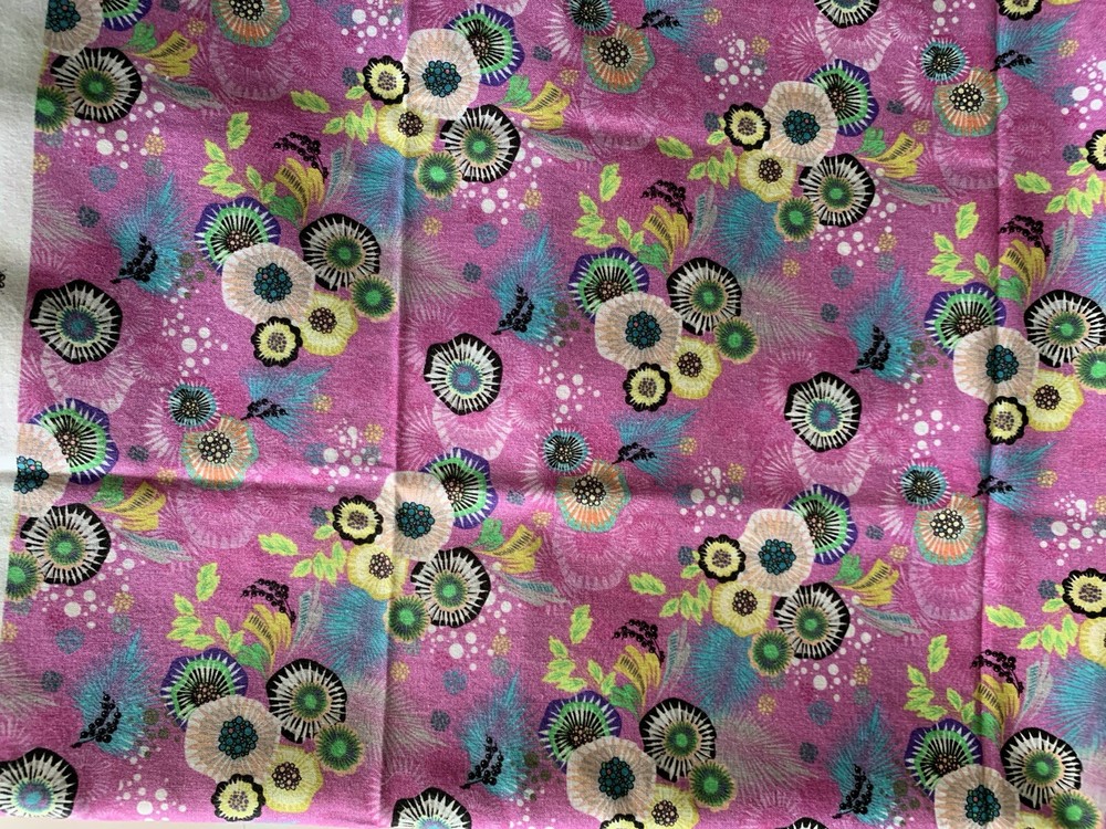 Made In Italy Fabric Remnant Flowers Floral 31” x 60”