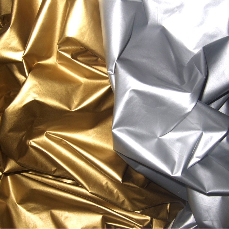 NYLON 30D METALLIC WINDBREAKER WATER PROOF REPELLENT FABRIC DANCE STAGE GOLD 60″