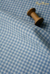 140x50cm Vintage Blue Linen Plaid Striped Yarn-Dyed Cotton Fabric Tablecloth