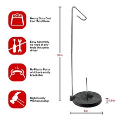 Single Cone Spool Stand Alone Cast Iron Thread Holder Fits Black