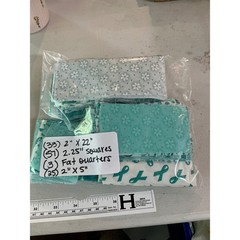 Teal Awareness Ribbon Floral Batik Cotton Quilting Fabric Scrap Bundle 118pc