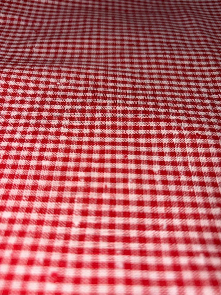 1/8″ Red & White GINGHAM Check Fabric 2 yd. x 44″ Cotton or Poly/Cot. 1/8-inch