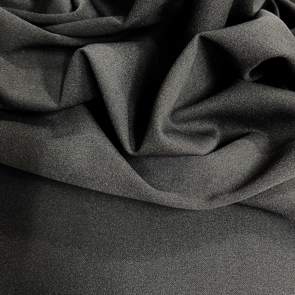Chey CHARCOAL GREY Stretch Crepe Scuba Techno Knit Polyester Spandex Fabric for
