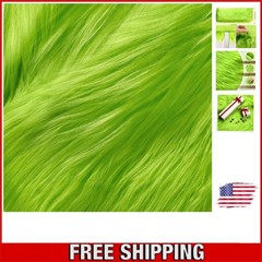 10 x 20 Inch Green Faux Fur Fabric for Elegant Holiday Crafting & DIY Projects