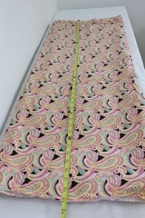 7 Yards Pink Brown Paisley Floral Fabric 100% Cotton 43×252″