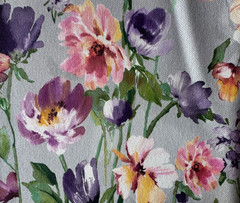 Clarke & Clarke Wild Meadow Damson Designer Fabric Remnant 24″x34″