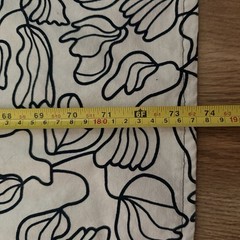 Fabric Remnant Modern Black ivory 55×73 in Abstract Floral Print by IKEA Sweden