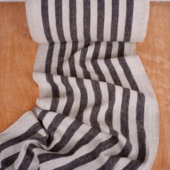 100% linen fabric 340gsm French stripes grain sack vintage navy black beige