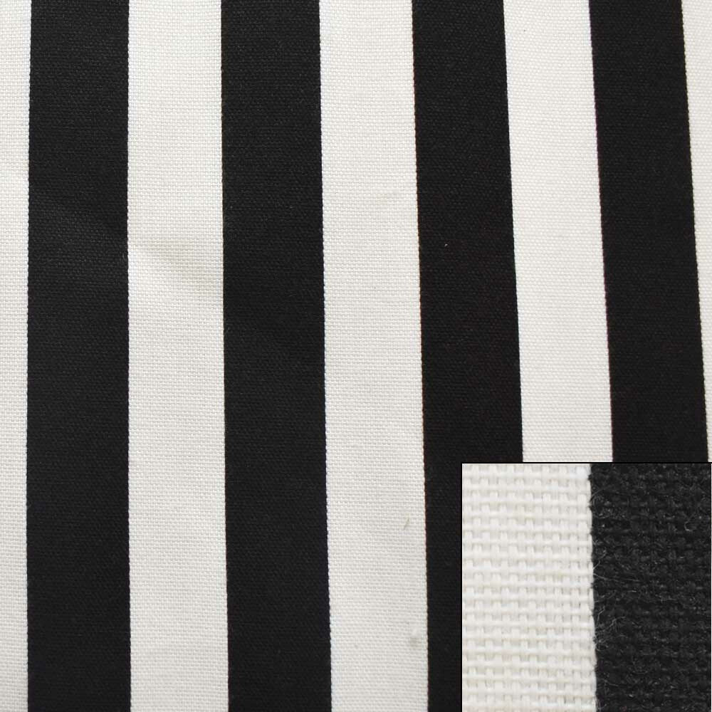 Boat Woven Pattern Canvas Fabric | Striped Black White 57 Inch (YD)