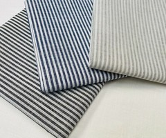 Candy Stripe Linen Fabric Light Cotton Material Ticking White Lines 150cm Wide
