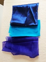 Fabric Lot 12 Diff Colors Variety Silky Satin Chiffon Drapey Filmy 1.25 lbs