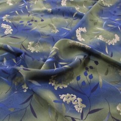 OOP Blue Green FOREST FABRICS Inc. 1997 Textured Fabric 46 x 132″