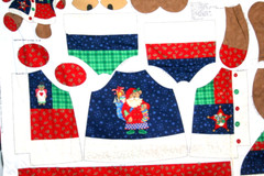 60 INCH WIDE CHRISTMAS TEDDY BEAR AND CLOTHING PANEL – 100% COTTON FABRIC