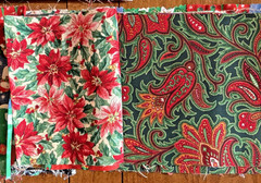 26 Christmas Holiday Cotton Fabric Strips Quilting Scraps Remnants Crafts