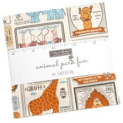 Moda Animal Park Fun Charm Pack, 5″ Fabric Squares, Stacy Iest Hsu Fabric,