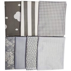Misscrafts 7pcs Quilting Fabric 100% Cotton Craft Fabric Bundle Squares Grey …