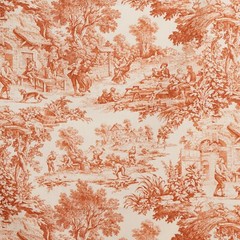 Toile de Jouy Various Colors by the Metre | Height 280cm | 100% Cotton