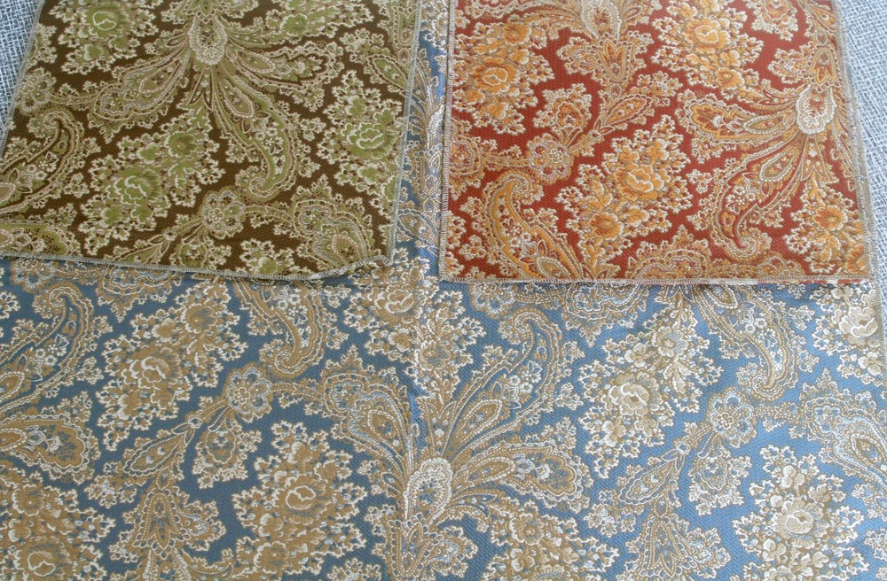 American Silk Mills Fabric Sample All Silk Remnant Pillow Crafts Lauren 3 colors