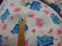 5 yds x 44″ Vintage 1973 Klopman Burlington Polyester Pink Blue Flowers white