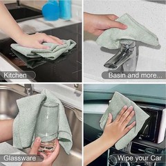 3 Rolls/60pcs Absorbent Microfiber Rags – Quick Dry Towels, Non-Abrasive Wipes