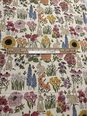 MODA My Secret Garden 100% cotton fabric by yard 36×44 20982 11 Flowers Bunnies