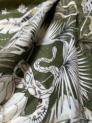 Indian Green Animals Printed Cotton Fabric Natural Dress Sewing Craft 1 Yard US