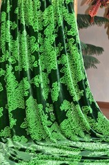 3.1 yd/ Vintage Mulberry Silk Velvet Devore Fabric Luxury Uzbek Oriental Textile