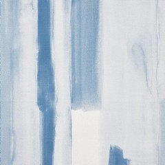 Schumacher x Miles Redd Watercolor Printed Fabric in Blue, 0.7 Yd Remnant New #2