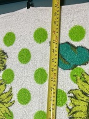 Vintage Mod Flower Power Terry Cloth Fabric Tablecloth Sunflower Polka Dot Retro