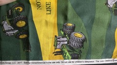 Lot of 8+ Yards John Deere Fabric, Mix Styles. Plaid, Stripe. Tractor Green