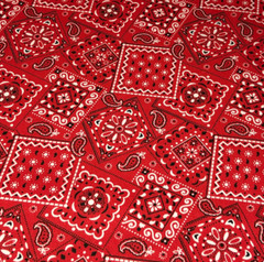 Red – Blazin’ Bandana 100% cotton fabric by the yard 36 x 44 – nice shade of red